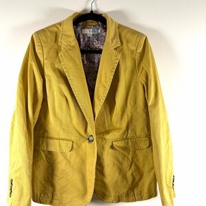 Boden Mustard Yellow Single-Button Blazer